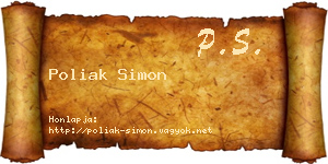 Poliak Simon névjegykártya